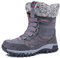 AARDIMI Warm Gefüttert Winterschuhe Damen Schneestiefel Wasserdicht Outdoor Trekking Wanderschuhe Gr. 35-42 (Grau, 41 EU)