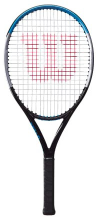 Wilson Tennisschläger Ultra 26 V3.0, Für Kinder im Alter von 9-10 Jahren, Power Rib-Geometrie, Schwarz/Silber/Blau, WR043510U