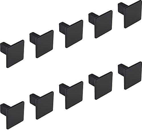 Gedotec Design Möbelknopf schwarz Schrankknopf Antik - Rock | Metall Türknopf eckig | Schubladen-Knopf Ø 30 mm | Kommoden-Knopf Kleider-Schränke & Küche | 10 Stück - Möbel-Knauf Vintage mit Schrauben