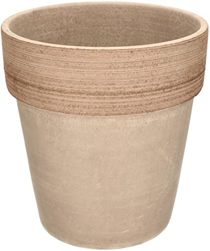 KOTARBAU® Maceta de Terracota con Borde Acanalado, 23 cm para Interiores y Exteriores, Tiesto para Plantas, Arcilla, Barro, Maceta para balcón o jardín, Cerámica sin esmaltar, Resistente a heladas