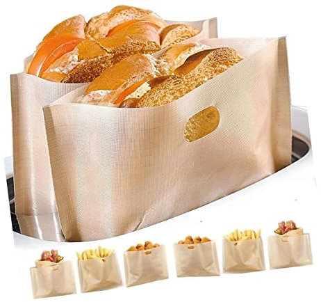 Toasterbeutel Toasttasche,10 Stück Antihaft Toastabags,Wiederverwendbare Toaster Beutel für Mikrowelle,Toaster Beutel,Beutel für Toaster,Antihaft-Backbeutel für Sandwich, Toaster, Taschen