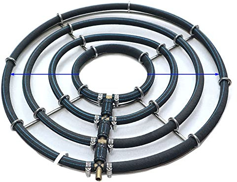 XRMXF Anello aeratore giapponese Koi stagno ventilazione ossigeno, erogatore giapponese per laghetto Koi, ma anche per ossigenazione nel laghetto da giardino (4 passanti/Ø 45 cm)