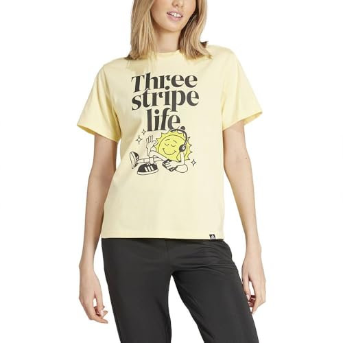 adidas Damen Positivity Graphic Tee, Almost Yellow, XS