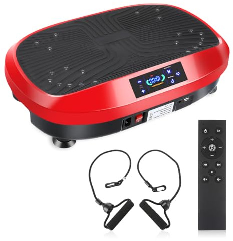 Vibrationsplatte 4D, 120 Intensitätsstufen, 6 Trainingsprogramme, Fitnessgeräte für Zuhause, Ganzkörpertraining, Muskelaufbau ,Massagegerät, Sportgerät mit Bluetooth Lautsprecher