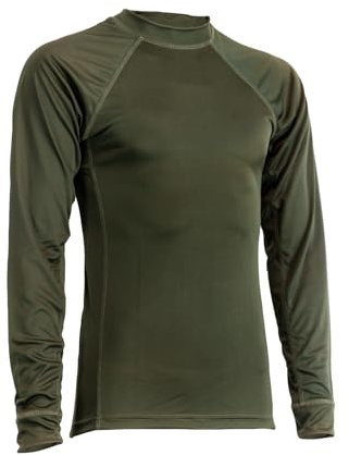 Openland Maglia Termica Uomo Manica Lunga Girocollo – Traspirante, Antiodore – Intimo Tecnico per Outdoor, Trekking, Caccia, Softair, Sport Invernali (IT, Testo, L, Regular, Regular, OD Green)