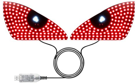 Bollisate Luci Decorative Occhi Auto,Fari a LED con Effetto Occhi Animato | Schermo Dinamico Programmabile per Effetti Luce Animati – Display Flessibile per Veicoli Camion e Automotive