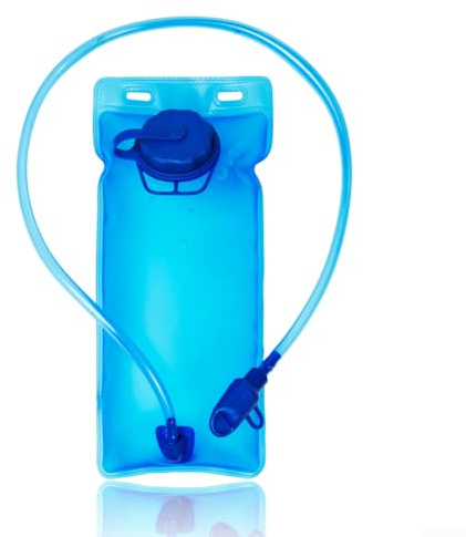 Qualoramall Poche d'hydratation en EVA de 2 L avec paille étanche et pliable pour randonnée, course à pied, cyclisme, camping, sac à dos à grande ouverture, design anti-chute bleu