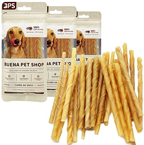 30 Pcs Hueso Prensado Stick para Perros Piel Vacuno Fortalecedor de Dientes Stick Dental Dog Snack (30 Pcs) BPS-5031 * 3