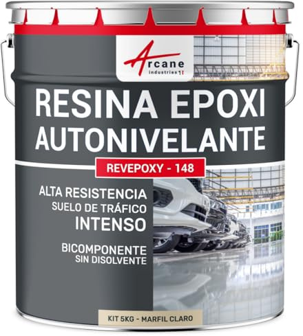 Résine Époxy Sol Autolissante Carrelage et Béton 5 kg Ivoire Clair