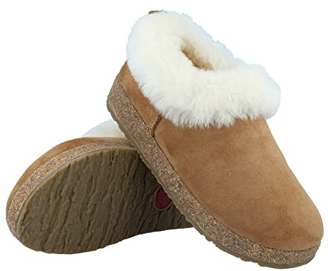 HAFLINGER Zapatilla de fieltro Iceland de piel de cordero, marrón, 40 EU