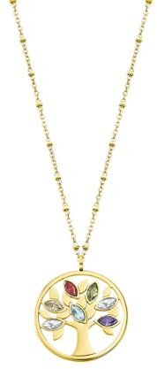 LOTUS STYLE Collar Dorado Mujer Acero Inoxidable - Colgante de Árbol de la Vida - Resistente al Agua LS2192-1/2 - Collares Mujer - Regalo de Cumpleaños, Aniversario, San Valentín, Madre y más