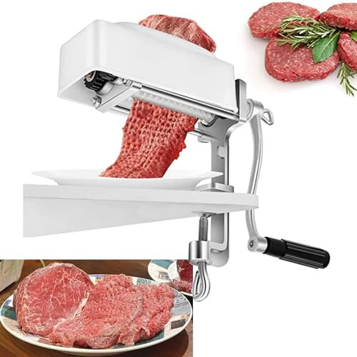 MYOYAY Meat Tenderiser Machine, Metal Meat Tenderiser Steaker Meat Tenderiser Hand Crank Household Small Meat Tenderizer for Tenderising Meat, Chicken, Steaks Kitchen Aid Cooking Accessories