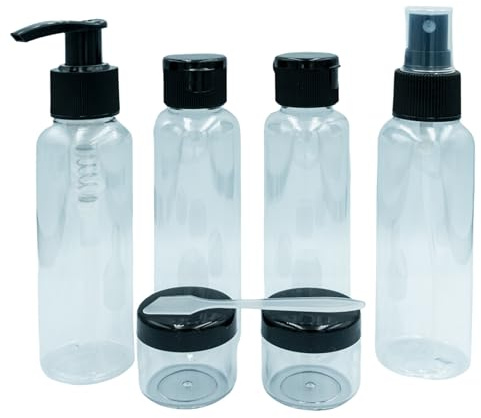 PARSA Beauty Botellas de Viaje - Set Recargable 100 ml para Líquidos - Ideal Equipaje de Mano - Contenedor Compacto y Portátil - Accesorios de Viaje a Prueba de Fugas