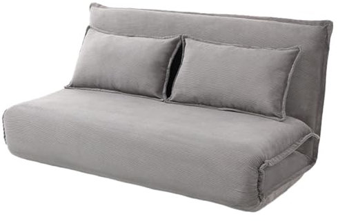 Bestmobilier - Candice - Banquette 2 Places Convertible clic-clac en Velours côtelé, Gris Clair