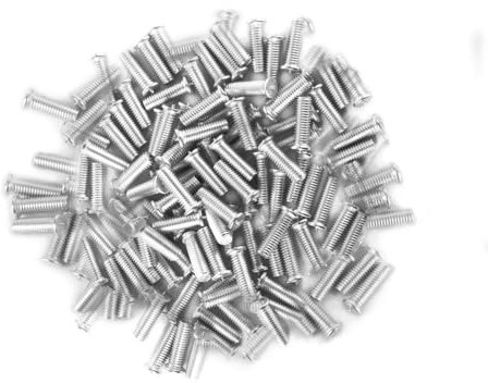 STAHLWERK 2 x Aluminium Schweißbolzen M4 Gewinde 100er Set, Smart Repair Zubehör für Ausbeulspotter/Dellenlifter/Punktschweißgerät/Ausbeulwerkzeug zur professionellen Reparatur von Kfz