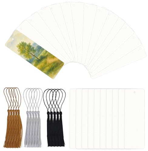 Lot de 75 feuilles de papier aquarelle vierge et 75 pompons - Blanc naturel - Pour aquarelle, peinture, bricolage, marque-page