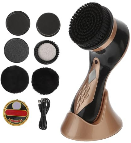 BESPORTBLE Handheld Electric Shoe Polisher 7 Replaceable Brushes Leather Cleaning Tool for Shoes Bags Sofas Coats