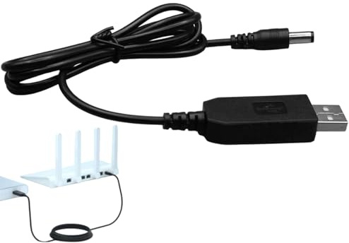 Adaptador USB a 9V - Cable del convertidor de paso de alimentación, conector de gato CC de 5V a 9V/12V | Refuerzo de voltaje compacto, solución de carga portátil, cable de alimentación de la lámpara d