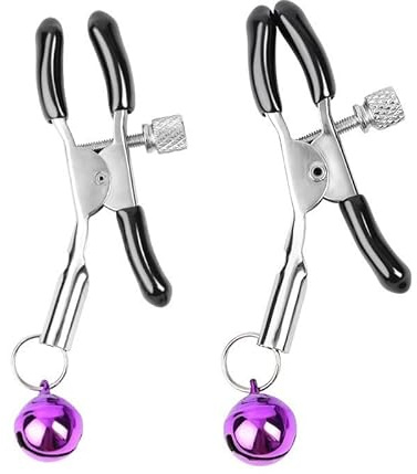 SEESUNO 2 Pcs Non Piercing Nipple Clamps for Adult Play, Adjustable Nipple Clamps with Bell Sensory Toys Woman