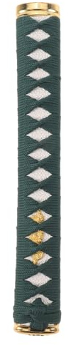 Operitacx Impugnatura per giapponese: rivestimento antiscivolo in legno per Shinai Wakizashi Tanto - Impugnatura 10x1,6x1 per di antica, arti marziali, cosplay, verde scuro