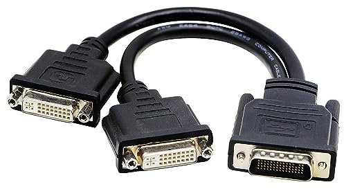 zdyCGTime DMS-59 vers DVI Splitter connecteur de câble Double Moniteur pour Installer ou comme Un Adaptateur DVI Y Cordon Dongle-10inch