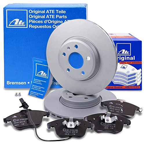 ATE Bremsenset Vorderachse inkl. Bremsscheiben vorne Ø 314 mm belüftet und Bremsbeläge vorne + Verschleißkontakt Kompatibel mit AUDI A4, A5 (8T3), A5 Cabriolet (8F7), A5 Sportback (8TA)