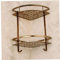 2 Niveau Laiton Panier De Rangement, Antique Double Coin Salle De Bains Étagère, Montage Mural pour Douche Support Suspendu Dessin Triangle d'or Bath avec des Crochets en Rack