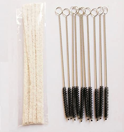 10 Pieces Pipe Cleaners + 10 Pieces Brushes for P3 P2 Cleaning Supplies, Black