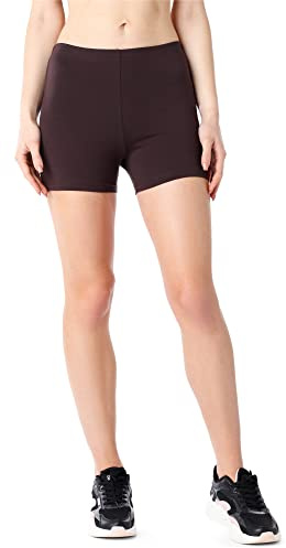 Bellivalini Damen Kurze Leggings aus Bio-Baumwolle BLV50-186 (Braun, M)