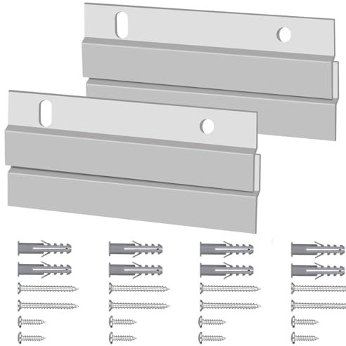 SUNJOYCO 2 Paar French Cleat Bilderaufhänger 10.2 cm, Aluminium ineinandergreifende Wandhalterung Hardware Kit Z Bar Clips zum Aufhängen von Wandmalerei, Spiegeln, Paneelen, Whiteboard, Kopfteil