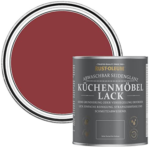 Rust-Oleum Red Scrubbable Kitchen Cupboard Paint in Satin Finish - Empire Red 750ml