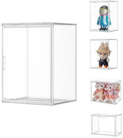 Vitrinas para Colecciones Vitrina Cristal Expositora Metacrilato, Caja de Exhibición de Acrílico Transparente, Vitrina de Muñecas con Puerta para Figuras Coleccionables (36×27×27)