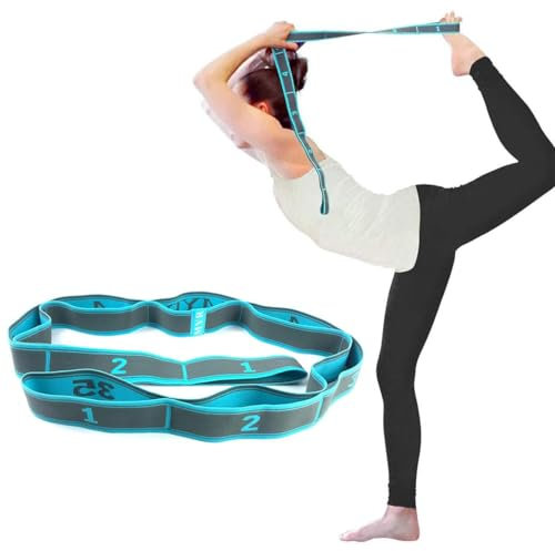 Sangle de Yoga, Band D'étirement de Yoga avec 9 Boucles, Ceinture de Yoga élastique, Sangle d'exercice, Jambes Ceinture D'étirement des Ligaments, Sangle de Yoga Elastique pour Yoga, Fitness, Pilates