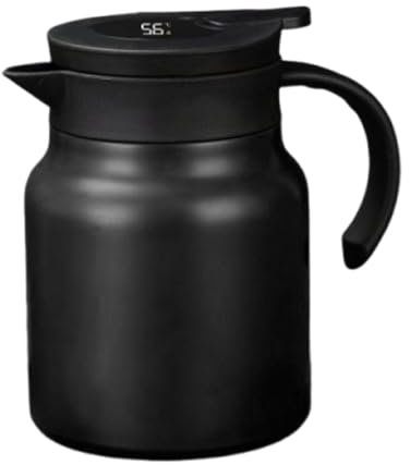 Brocca da caffè, caraffa termica per bevande calde, isolata in acciaio inox da 1 litro, caraffa per acqua calda, caraffa per caffè sottovuoto, macchina da caffè con schermo di temperatura intelligente