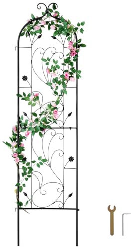 VEVOR Treillis Jardin pour Plantes grimpantes, 38 x 152 cm, Treillis Fleurs de Jardin en métal antirouille, Treillis décoratif de rosiers grimpants extérieur, Support concombres, pour Cours, pelouses