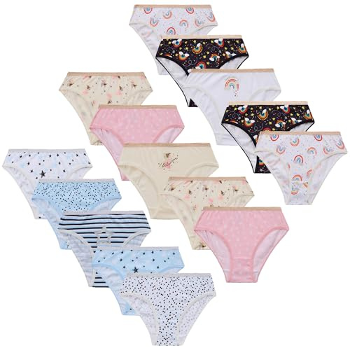 GM Apparel 10 Pack Girls Knickers 100% Cotton Briefs Underpants Underwear Pants Multicolor 9-10 Years