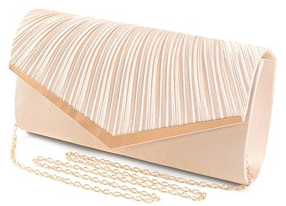FENGQQKJ Bolso de noche para mujer, color dorado, para bodas, bailes y fiestas