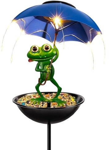 Distributeur de nourriture pour oiseaux pour l'extérieur | Lampe décorative solaire de jardin | Distributeur automatique de nourriture pour oiseaux | Pour jardin, balcon, terrasse, extérieur, pelouse