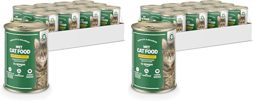 by Amazon Nourriture Humide pour Chat, sans céréales, en Conserve, pâté de Poulet, 12 x 400 g (Lot de 2)