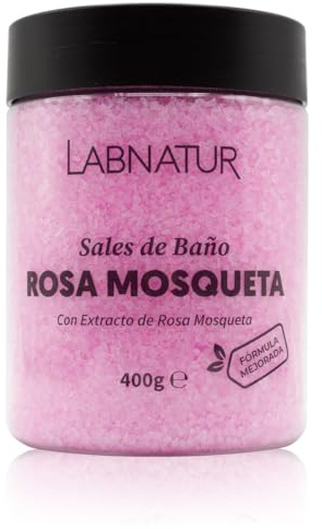 Sales De Baño Rosas 400 g Labnatur. Notas delicadas y florales. Hidratan, Suavizan y Perfuman la Piel. Producto natural y vegano. SPA en casa o Hogar.