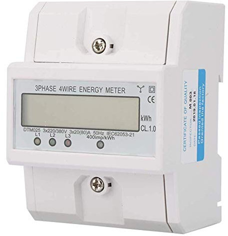 220/380V Electric Power Meter, Energy Consumption Power Meter 3 Phase 4P KWh Meter Digital Electric Power Meter