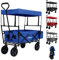 Arebos Bollerwagen faltbar mit Dach | Handwagen | Transportwagen | Faltwagen | Gerätewagen inkl. 2 Netztaschen und Einer Außentasche | faltbar | bis 70 kg Tragkraft | 360° Vollgummireifen | Blau