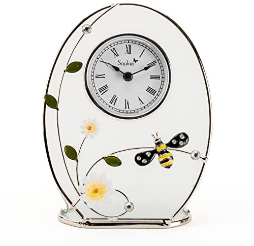 widdop Sophia Mantel Wire & Glass Bee Clock