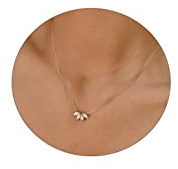 LEXODY Diamond Necklaces for Women Dainty Leaf Necklace 14k Silver Plated Layered CZ Moon Necklace Simple Diamond Choker Necklaces for Women Trendy Jewelry Gifts for Women
