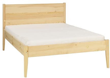 Meble Doktór Holzbett - Bett aus Kiefernholz – Presto 140x200 cm – Bettgestell mit Rahmen – Holzmöbel – 100% Naturholz - Massivholzbett – Solide Verarbeitung - Kiefer Natur lackiert