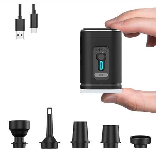 Vtizikl Electric Air Pump,1200mAh Portable Rechargeable - Fast Inflation/Deflation with 5 Nozzles for Airbed, Mattress, Pool Floats, Paddling Pool, Vacuum Bags & Inflatables​