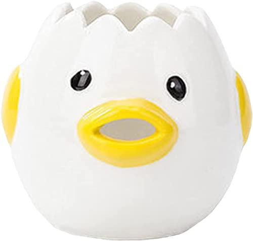 2XK-NOV Separatore di uova, separatore in ceramica per tuorlo d'uovo, separatore per tuorlo d'uovo, strumento per estrarre uova, gadget da cucina portatili per la cottura (1, giallo)