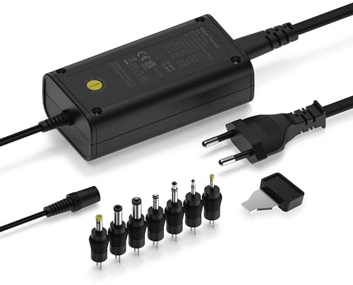 Ansmann - Alimentatore di rete da 12 V APS 2250L con spina fino a max. 2250 mA (7 adattatori universali), adattatore di rete per piccoli dispositivi elettrici regolabile da 5 a 15 Volt