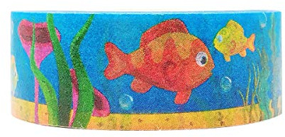 allydrew Washi Masking Tape, 15mm x 10M, Aquarium Fish
