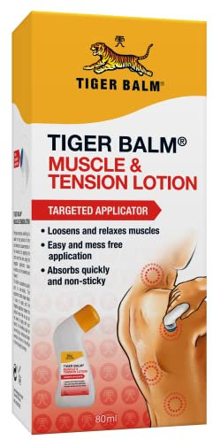 Tiger Balm Muscle and Tension Lotion with Targeted Applicator, 80 ml